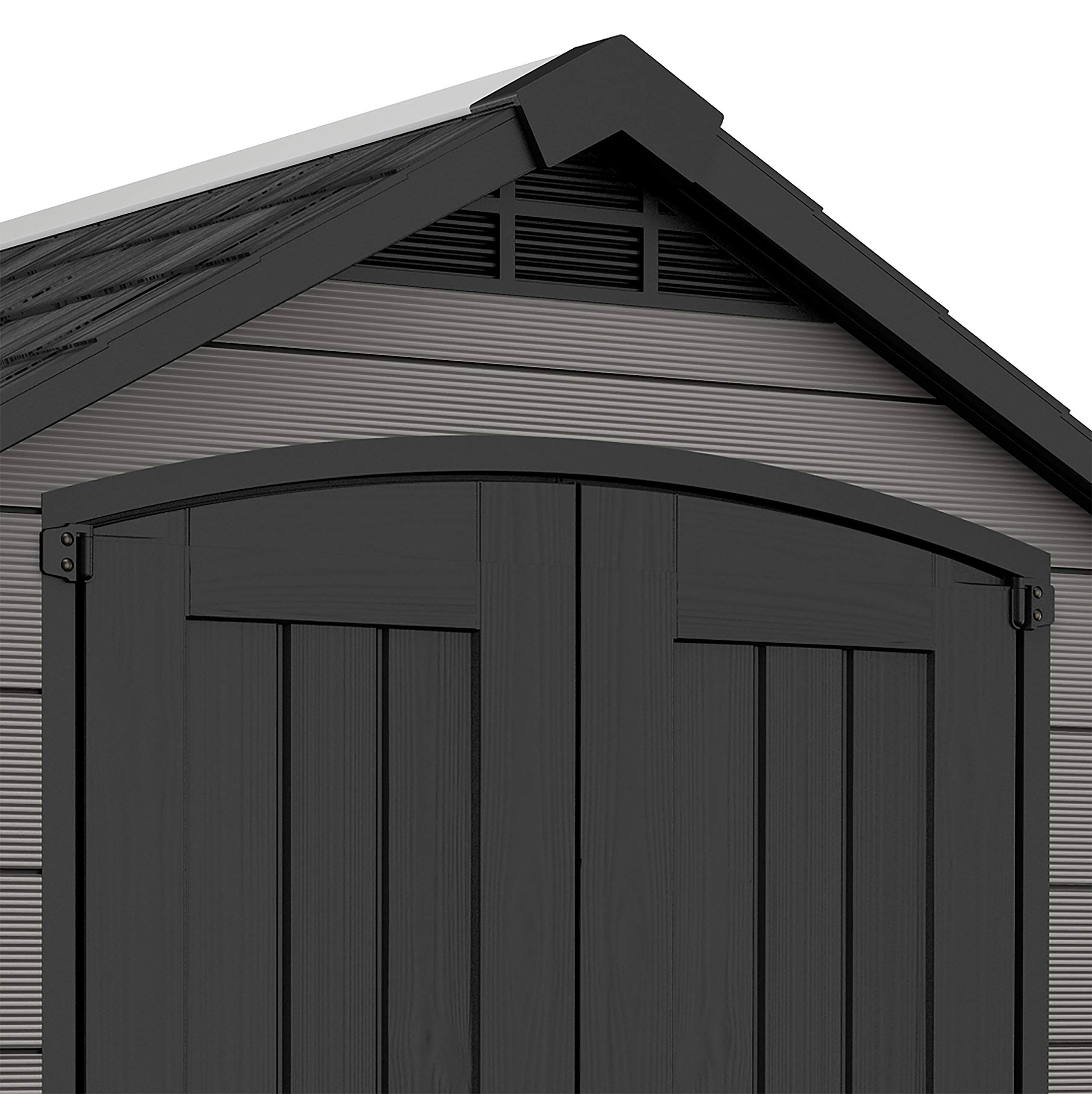 Keter Premier Apex Outdoor Garden Storage Shed, Grey, 7.5 x 7 ft