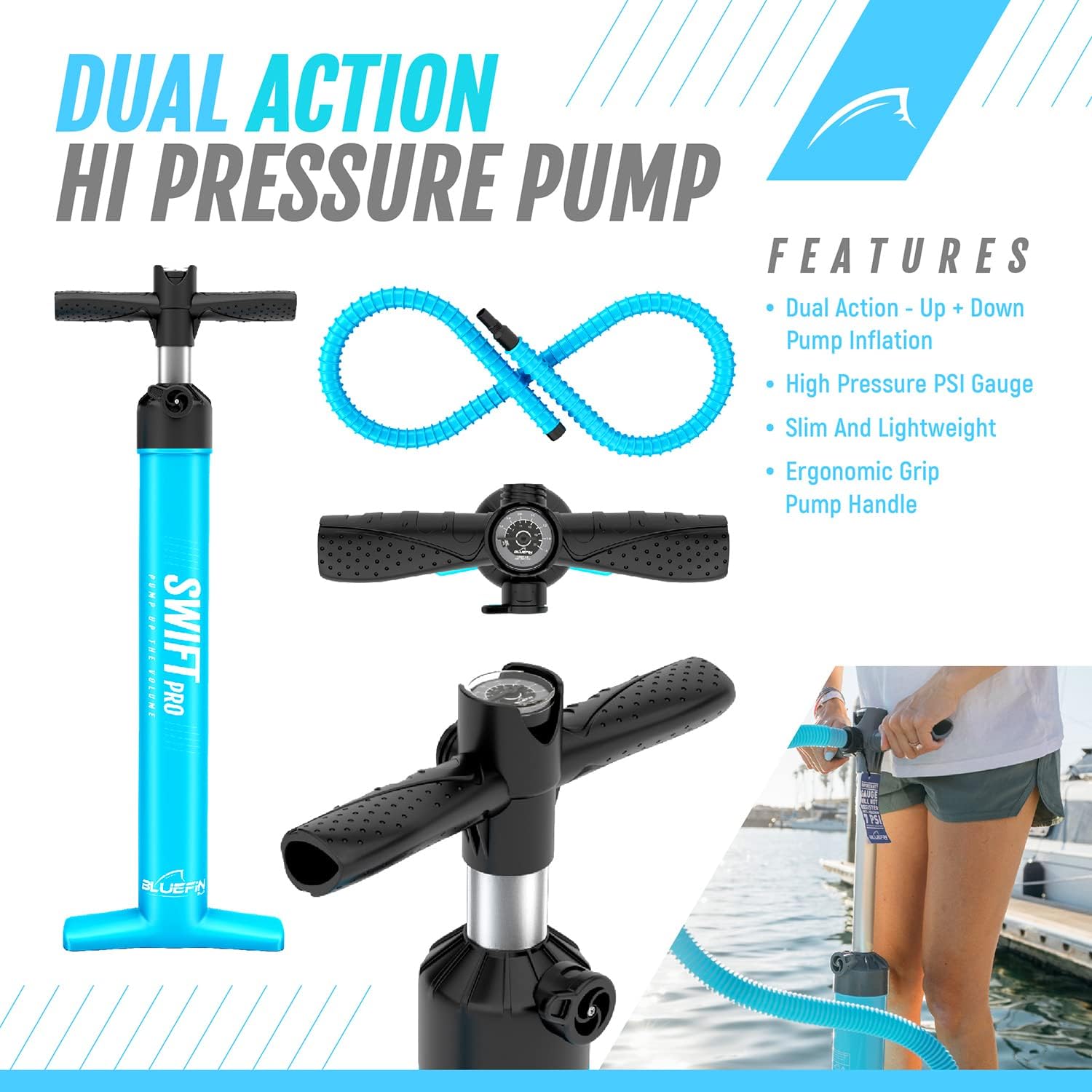 Bluefin Cruise SUP Inflatable Stand Up Paddle Board | Premium Paddleboard Accessories | Multiple sizes: Kids, 9'8, 10'4, 10’8, 12’, 15'