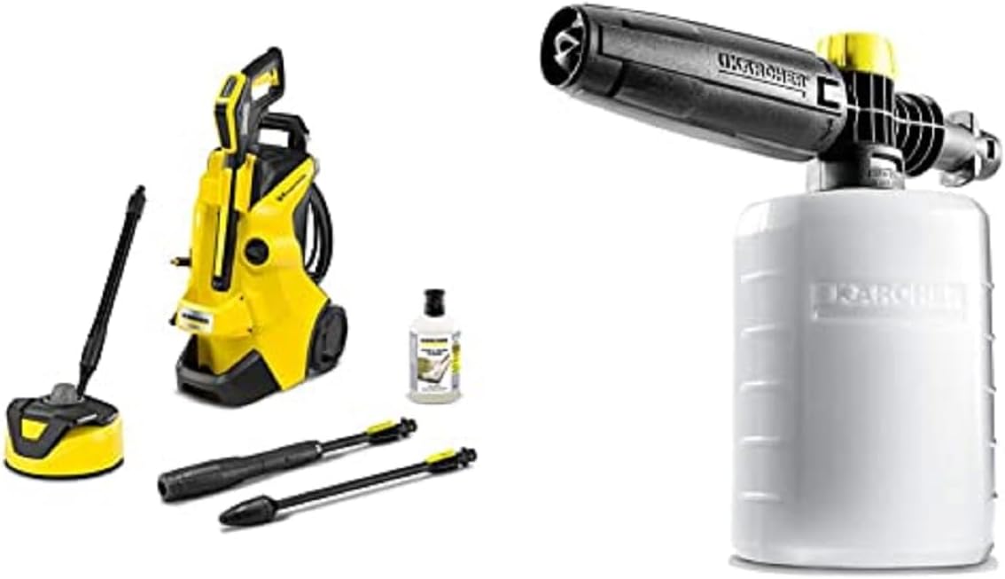 Kärcher K4 Premium Power Control Car & Home high pressure washer: Intelligent app support - the right solution for heavier soiling - incl. hose reel and car & home kit