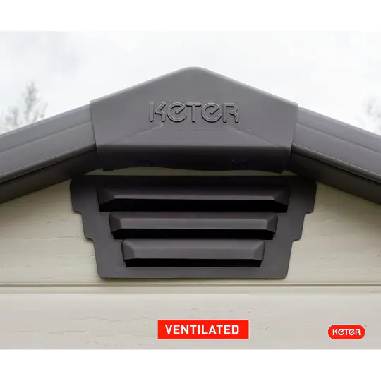 Keter Manor Outdoor Plastic Garden Storage Shed, Beige, 4 x 3 ft