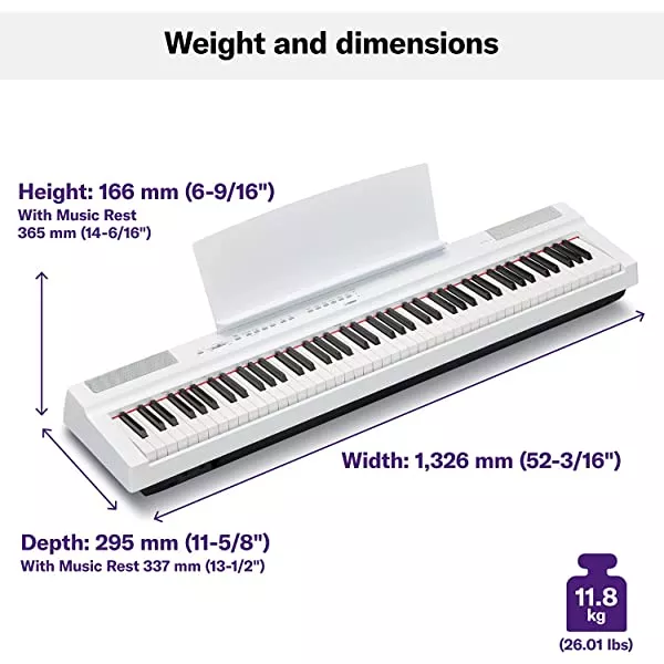 Yamaha P-125 Portable Digital Piano - Slim, Dynamic and Powerful, for Hobbyists and Beginners