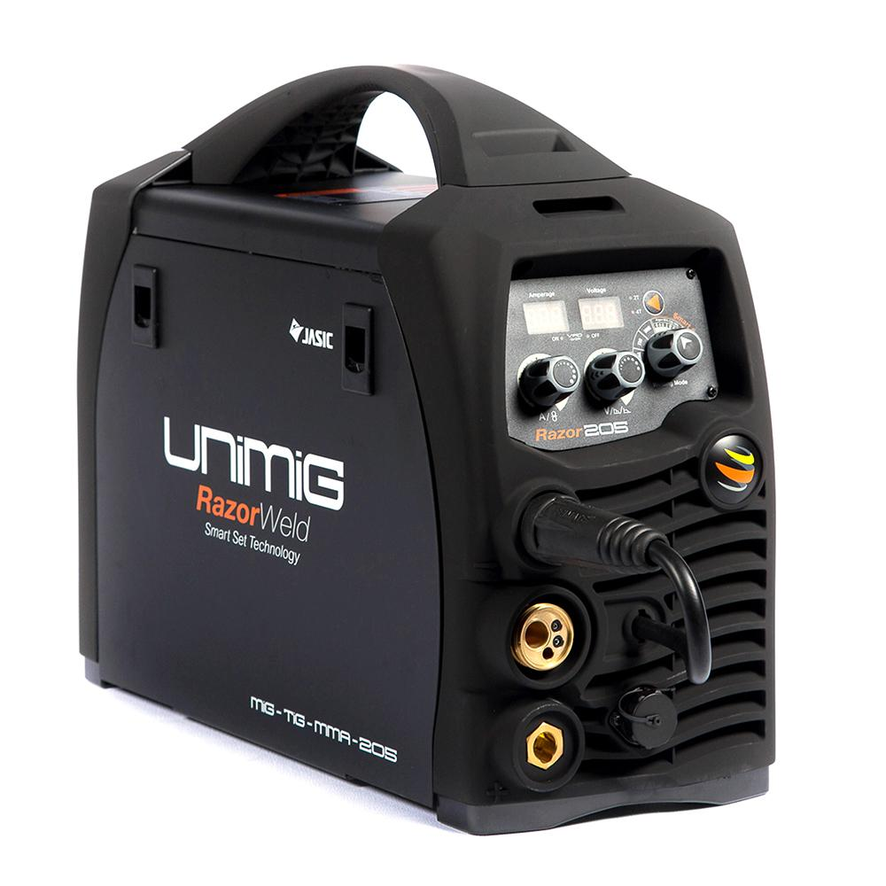 UNIMIG KUMJRRW205SSMIG Razorweld 205 Smart Set MIG/TIG/MMA Inverter Welder