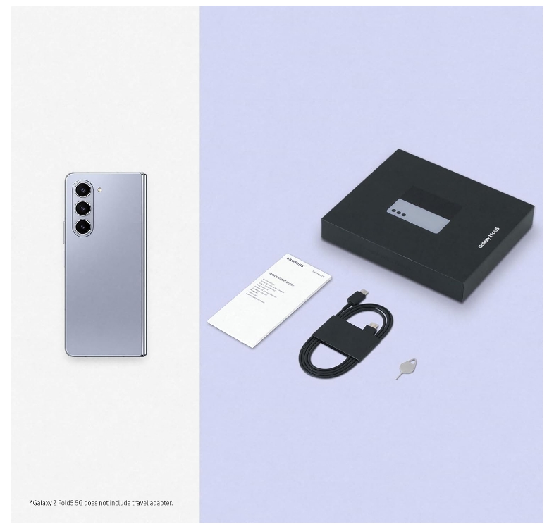 Samsung Galaxy Z Fold5, Unlocked Android Smartphone, 256GB Storage, Icy Blue, 3 Year Manufacturer Extended Warranty