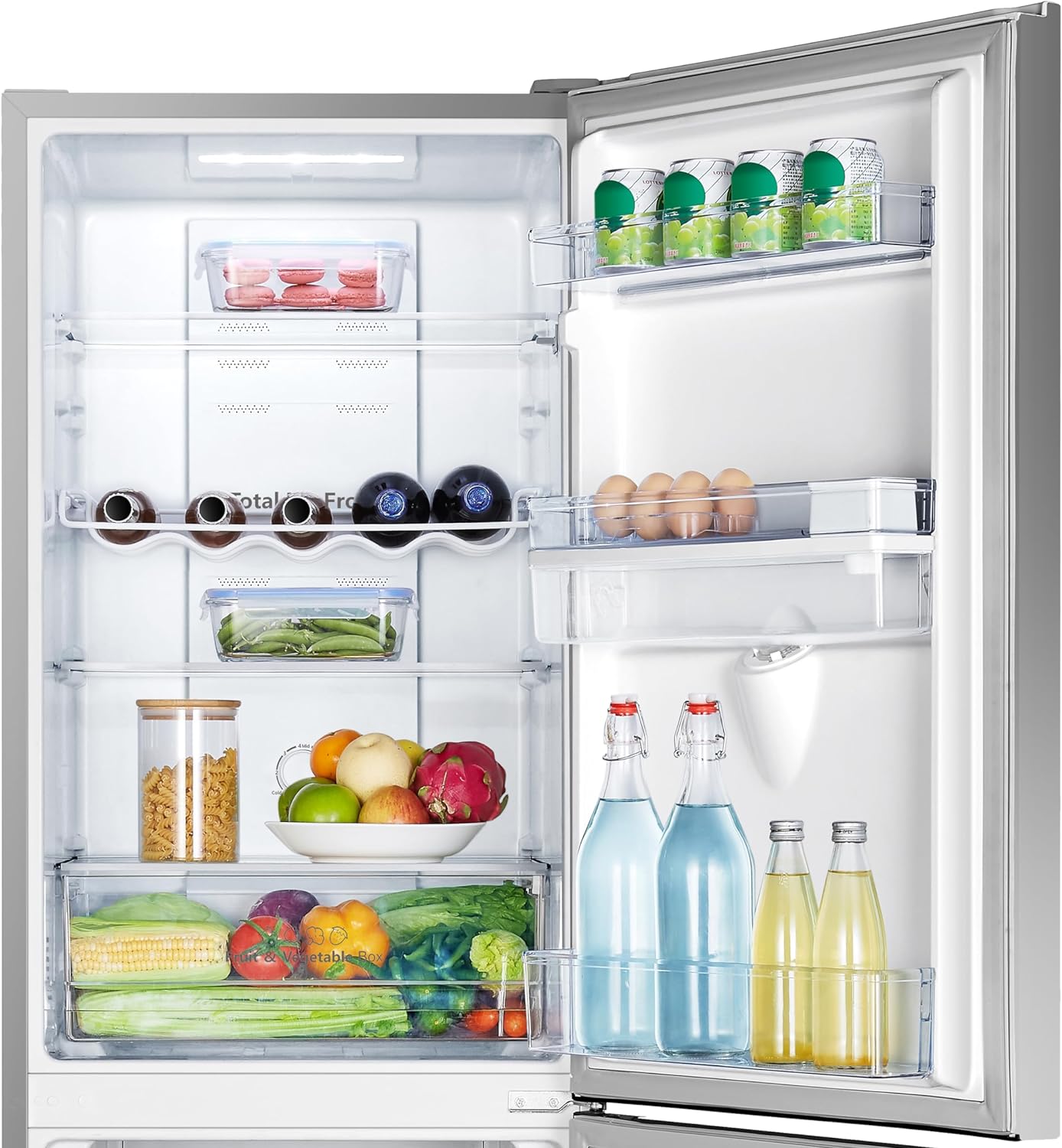 Hisense RB327N4WCE 55cm Freestanding 50/50 Fridge Freezer - 256 litre capacity - Total No Frost - Non-plumbed Water Dispenser - Silver - E Rated, H182.4 x W55 x D55.6 (cm) [Energy Class E]