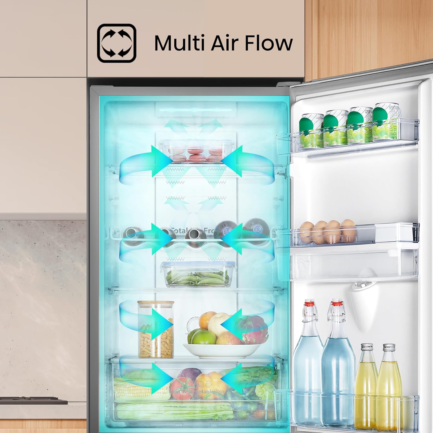 Hisense RB327N4WCE 55cm Freestanding 50/50 Fridge Freezer - 256 litre capacity - Total No Frost - Non-plumbed Water Dispenser - Silver - E Rated, H182.4 x W55 x D55.6 (cm) [Energy Class E]