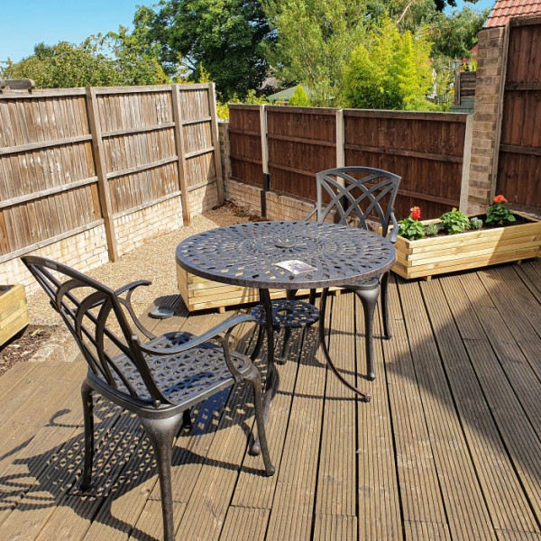 ANTIQUE BRONZE (4 SEATER SET) 90 cm round cast aluminium garden furniture set