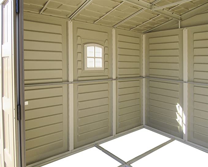 8 x 8 Plastic Garden Storage Shed Adobe & Brown Fire Retardant & All-Weather