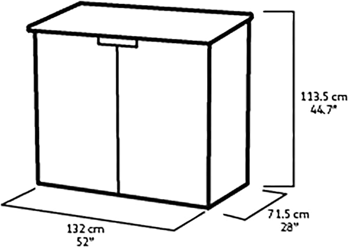 Keter 249319 Store it Out Nova Outdoor Garden Storage Shed, 132 x 71.5 x 113.5 cm, Dark Grey with Light Grey Lid
