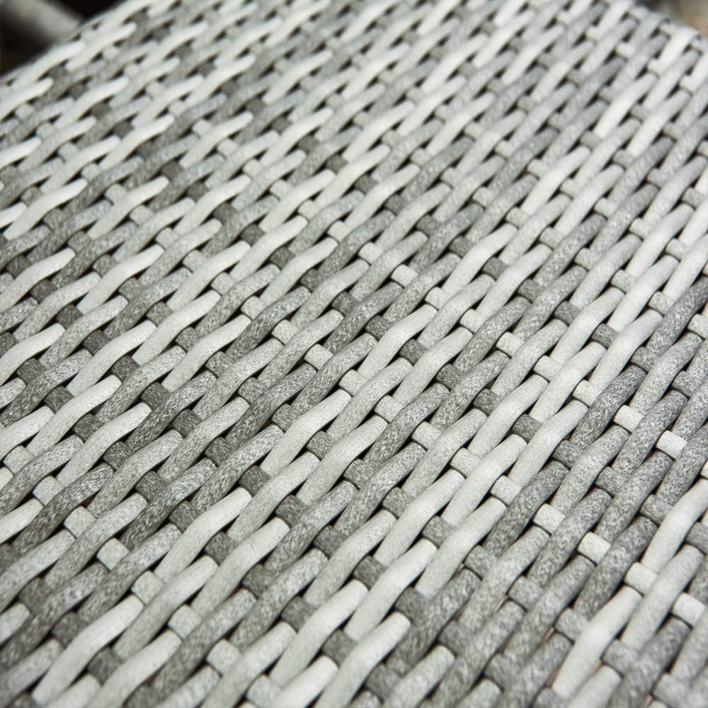 RayGar Deluxe 11 Piece 10 Seater Rattan Cube Dining Table Garden Furniture Patio Set with Cushions (Gray/Black)