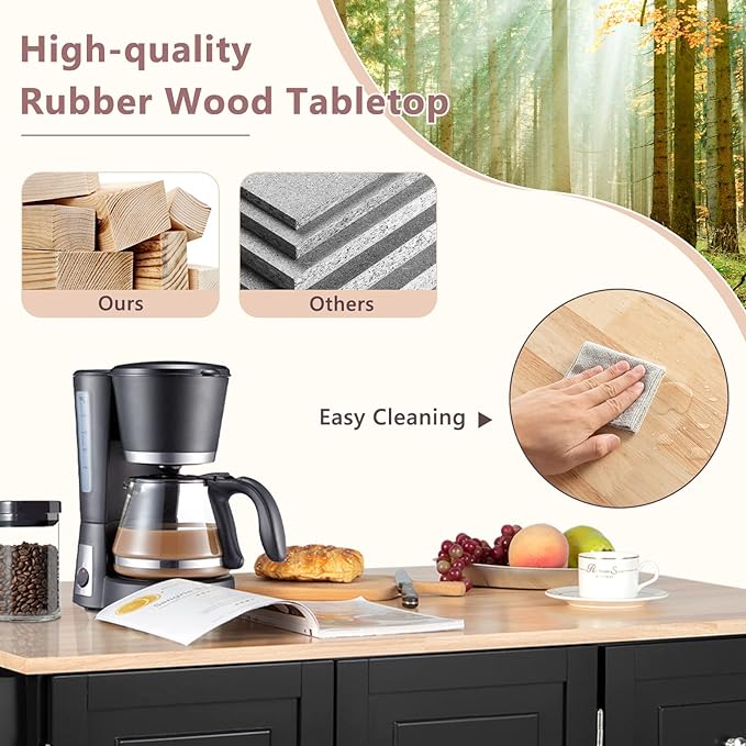 TANGZON Large Rolling Kitchen Island, Kitchen Storage Trolley with Extendable Wood Worktop, Adjustable Shelves, 3 Drawers & Side Handles, Mobile Utility Serving Cart for Home Dining Room