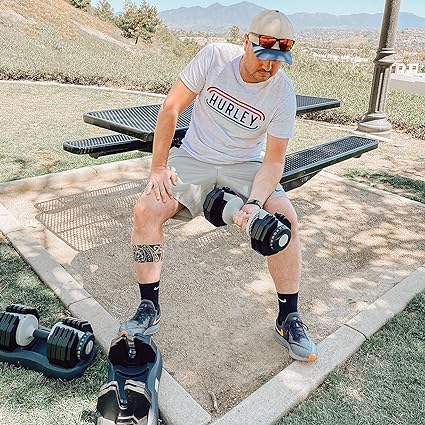 ATIVAFIT 20KG/25KG Adjustable Dumbbells with Anti-slip Handle 10 In 1 Quick Dial Adjustment Weights With Safety Locking Button Space Saving Strength Training for Full Body Home Gym Workout