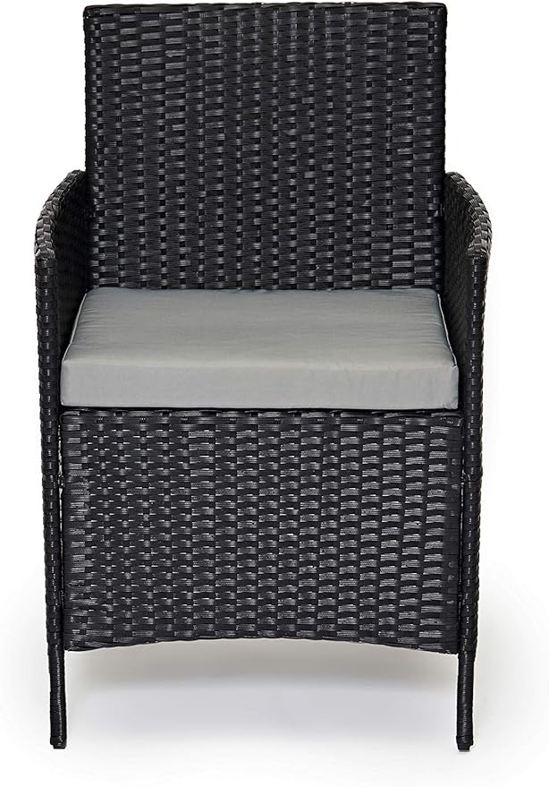 EVRE Grey Rattan Garden Furniture Set Patio Conservatory Balcony Indoor Outdoor 4 Seater Piece Glass Top Coffee Table Modular Sofa Loveseat with Cushions