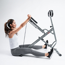 Sunny Health & Fitness Upright Row-N-Ride Versatile Full-Body Workout Squat Assist Trainer, Easy Setup & Foldable, Exercise Equipment, Rower, Glute & Leg Trainer Machine, Optional PRO Squat Machine