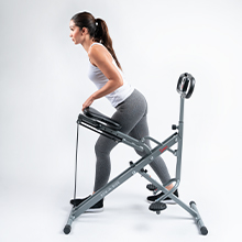 Sunny Health & Fitness Upright Row-N-Ride Versatile Full-Body Workout Squat Assist Trainer, Easy Setup & Foldable, Exercise Equipment, Rower, Glute & Leg Trainer Machine, Optional PRO Squat Machine