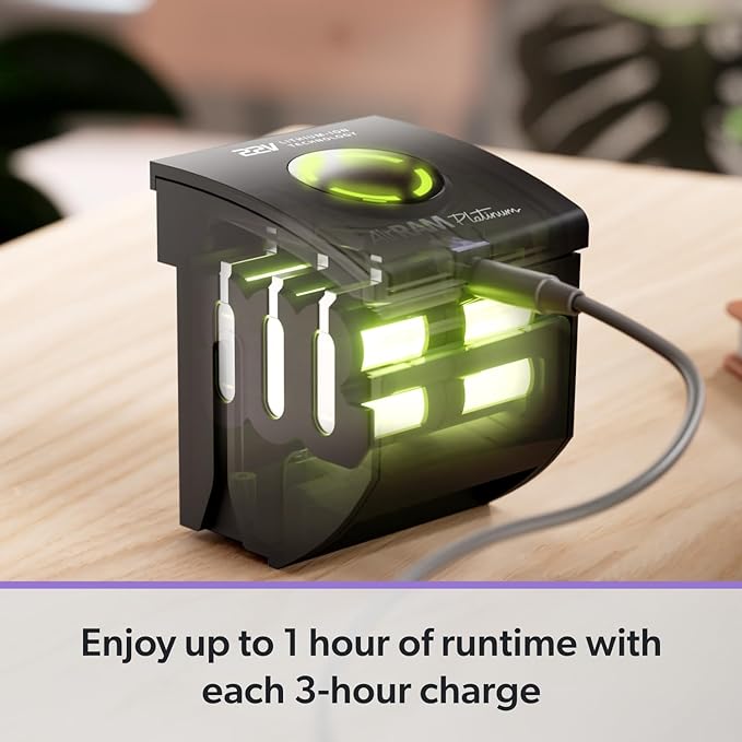 Gtech AirRAM Platinum | Cordless Lightweight Upright Vacuum Cleaner | Enhanced AirLoc Technology | Reinforced with Aluminium | Anti Hair Wrap | 22V Lithium Battery 60 Mins Runtime