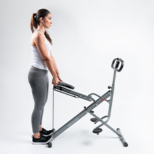 Sunny Health & Fitness Upright Row-N-Ride Versatile Full-Body Workout Squat Assist Trainer, Easy Setup & Foldable, Exercise Equipment, Rower, Glute & Leg Trainer Machine, Optional PRO Squat Machine