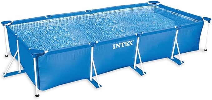 Intex 28272 Metal Frame Rectangular Outdoor Swimming Pool & Intex 28604 530 GPH 220-240 V Cartridge Filter Pump & Intex Debris/Weather Cover for 3metre x 2metre Frame Pools