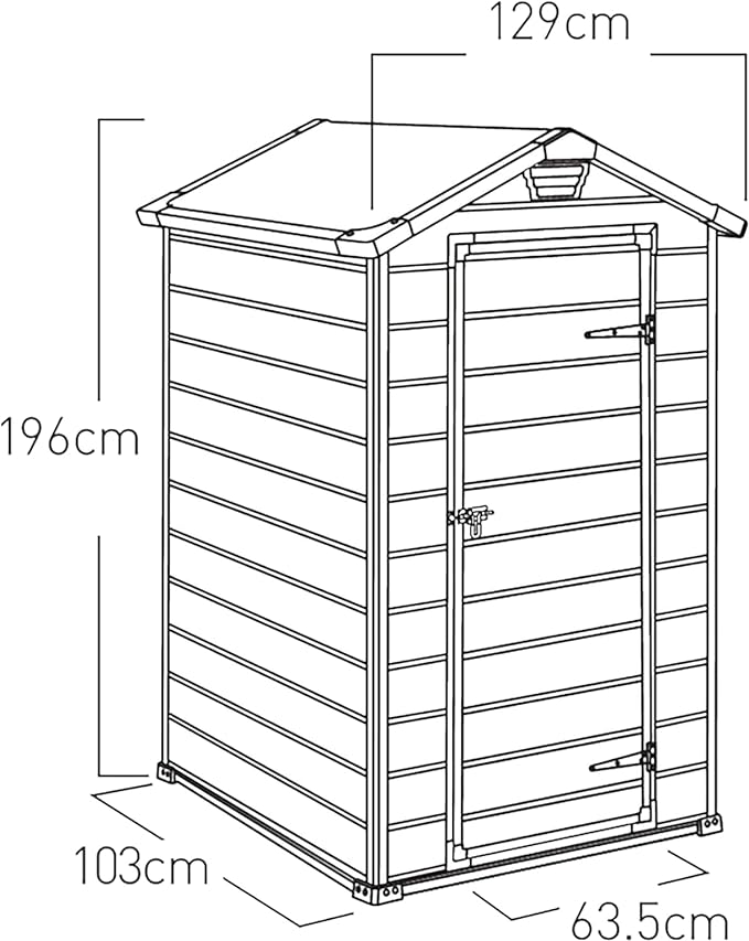 Keter Manor Outdoor Garden Storage Shed, Grey, 4 x 3 ft