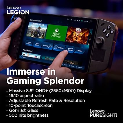 Lenovo Legion Go Handheld Gaming Console | 8.8 inch 2K Display | Detachable Controllers | AMD Ryzen Z1 Extreme | 16GB RAM | 512GB SSD | Windows 11 Home | 3 Months Xbox Games Pass
