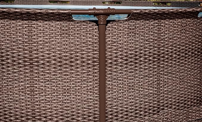 Bestway Steel Pro Max Frame Pool Complete Set Deluxe Rattan Effect Round 366 x 100 cm