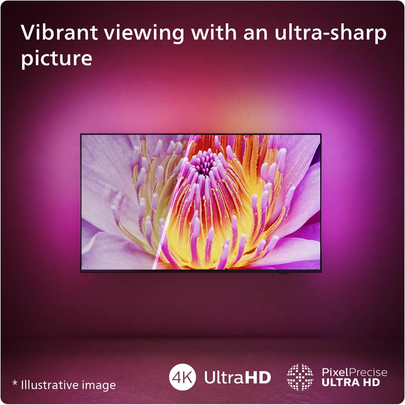 PHILIPS Ambilight 65PUS8109 4K LED Smart TV - 65 Inch Display with Pixel Precise Ultra HD, Titan OS Platform and Dolby Atmos Sound, Works with Alexa and Google Voice Assistant - Satin Chrome [Energy Class F]