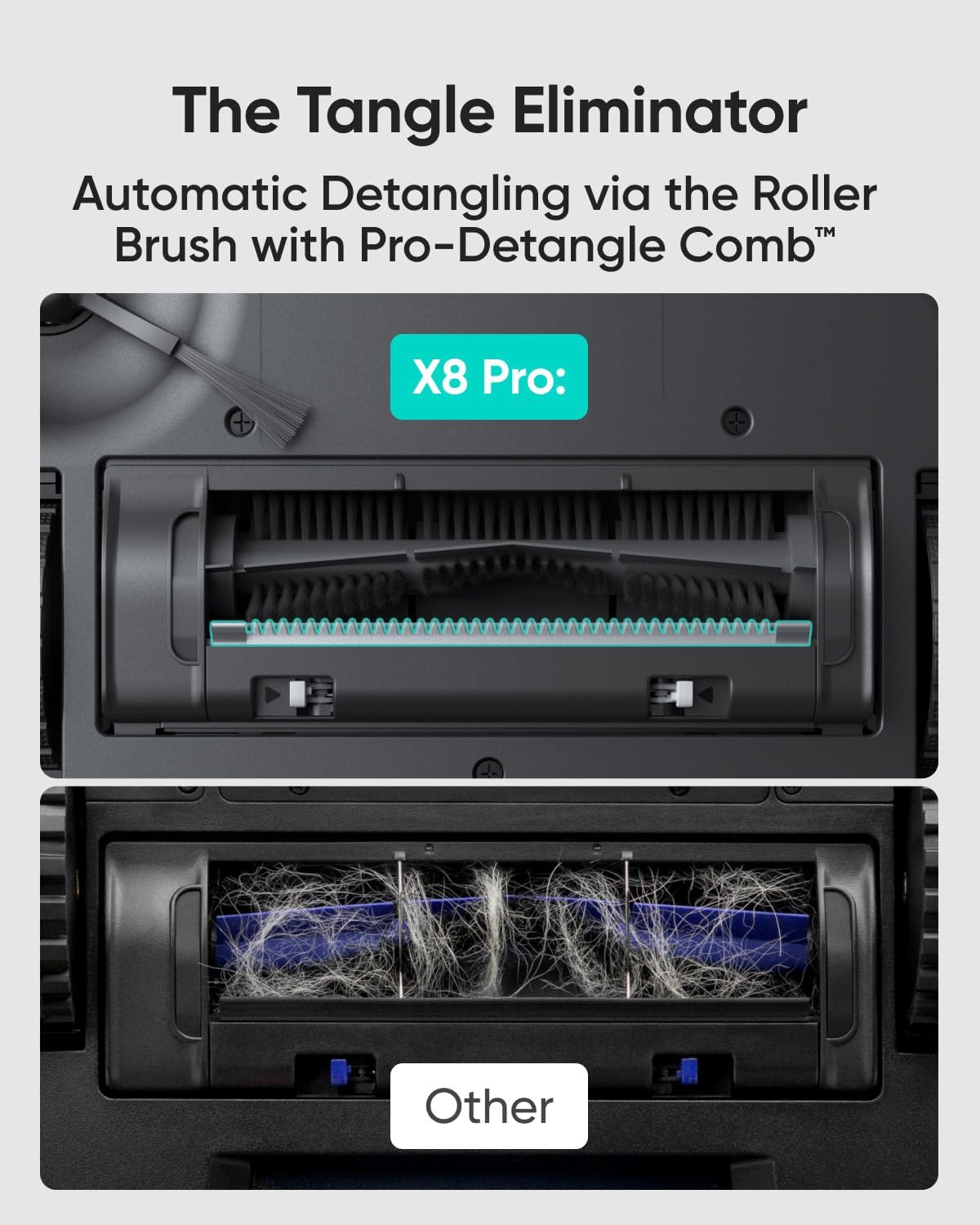 eufy X8 Pro Robot Vacuum Cleaner with Mop and Self-Empty Station, Twin-Turbine™ 2× 4000Pa Suction, Active Detangling™ Roller Brush, and iPath™ Laser Navigation for Pet Hair