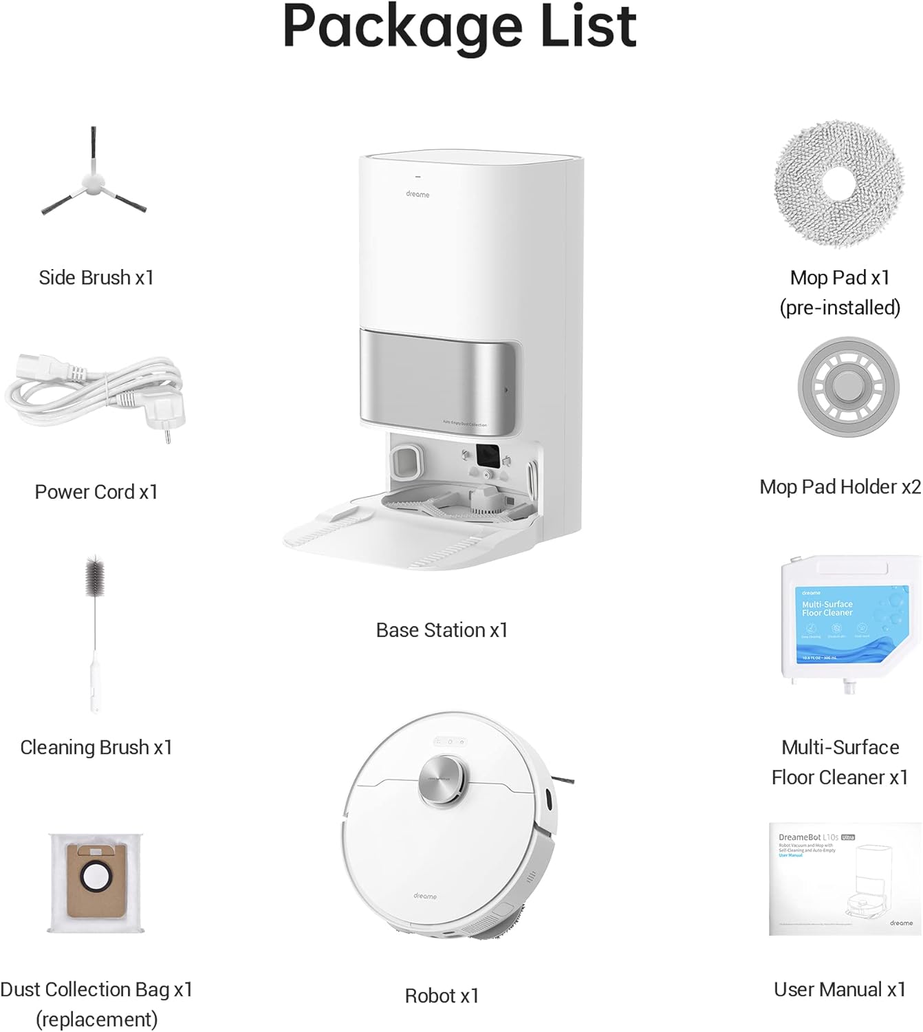 dreame L10s Ultra Robot Vacuum Cleaner with Mop, 5300Pa Robot Vacuum Cleaner Self Cleaning, Lidar Navigation, Dual Rotary Mopping, 3D Obstacle Detection, Robotic Vacuum for Hard Floor&Carpet