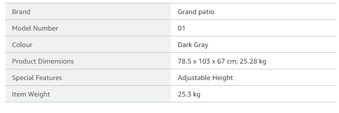 Grand patio Recliner Sunlounger Adjustable Position Backrest Armchair with Flip Table and Cushion Lounge Chair Sun Lounger for Garden, Yard, Patio, Outdoor - Dark Gray Cushion & Brown Wicker