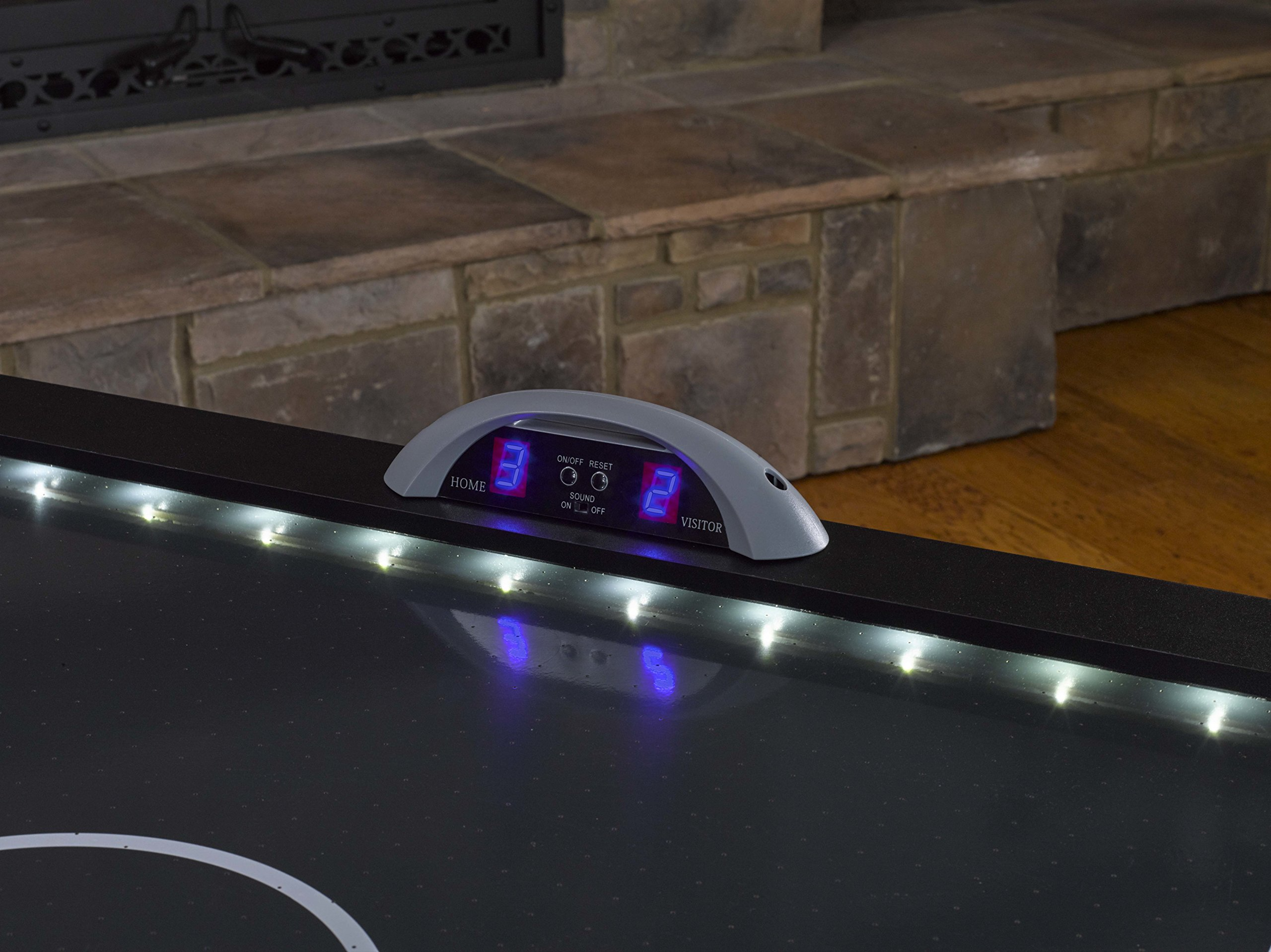 【Sports&Outdoors】Lazer 6' Interactive Air Hockey Table Featuring All-Rail LED Lighting & In-Game Music