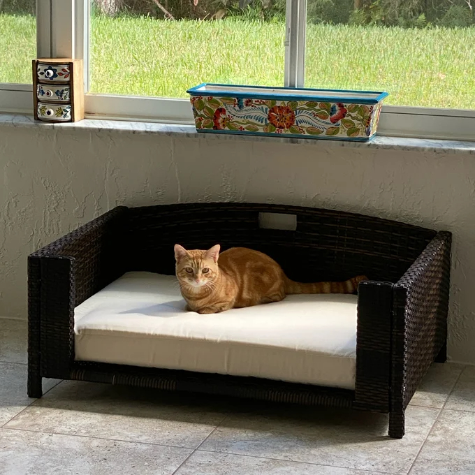 【Pet】Cristobal Rattan Rectangular Dog Sofa