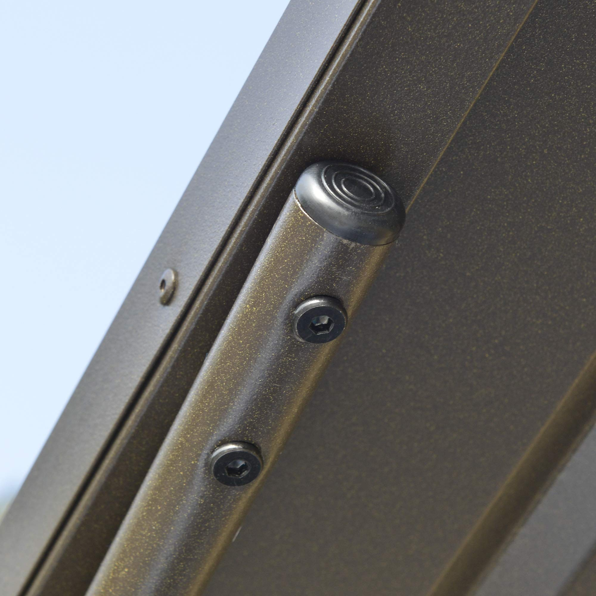 【Home&Garden】8'x5' BBQ Grill Gazebo with 2 Side Shelves, Outdoor Double Tiered Interlaced Polycarbonate Roof