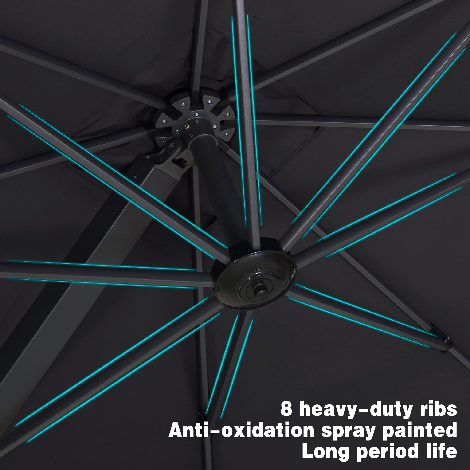 【Home&Garden】10' X 13' Rectangle Patio Umbrella Large Outdoor Aluminum Umbrella Offset Umbrella