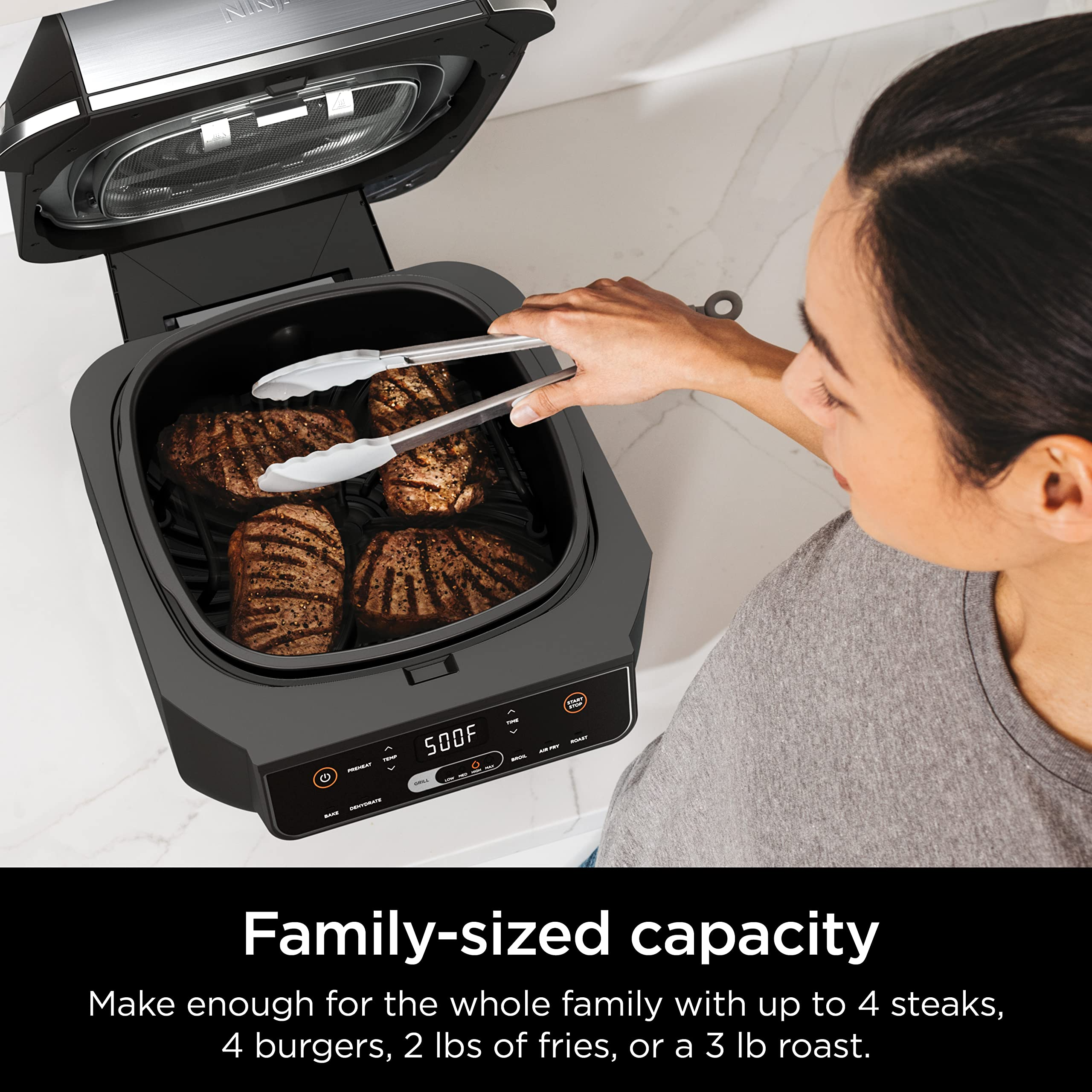 【Appliances】Ninja EG201 Foodi 6-in-1 Indoor Grill with Air Fry, Roast, Bake, Broil & Dehydrate