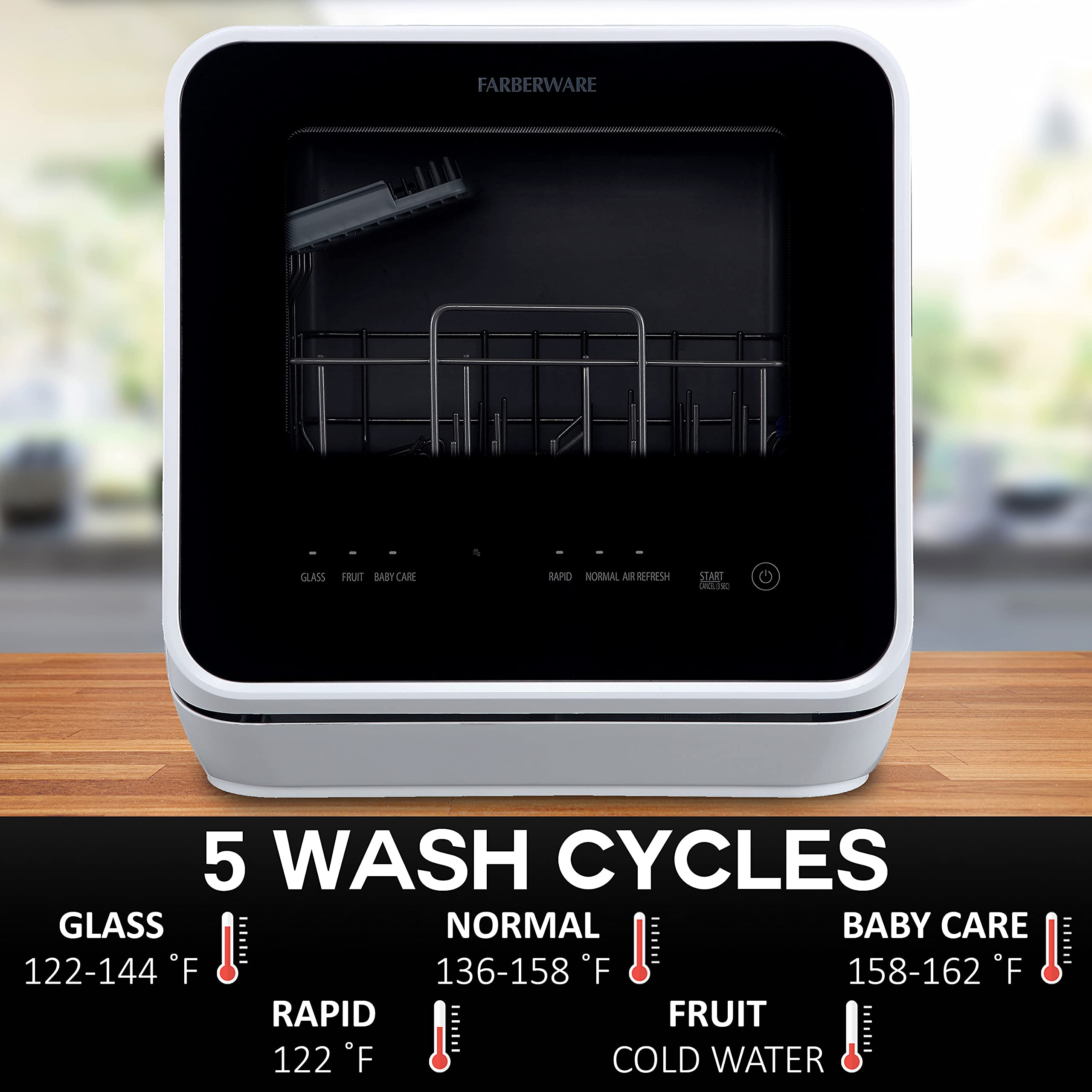 【Appliances】Farberware Complete Portable Countertop Dishwasher with 5-Liter Built-in Water Tank