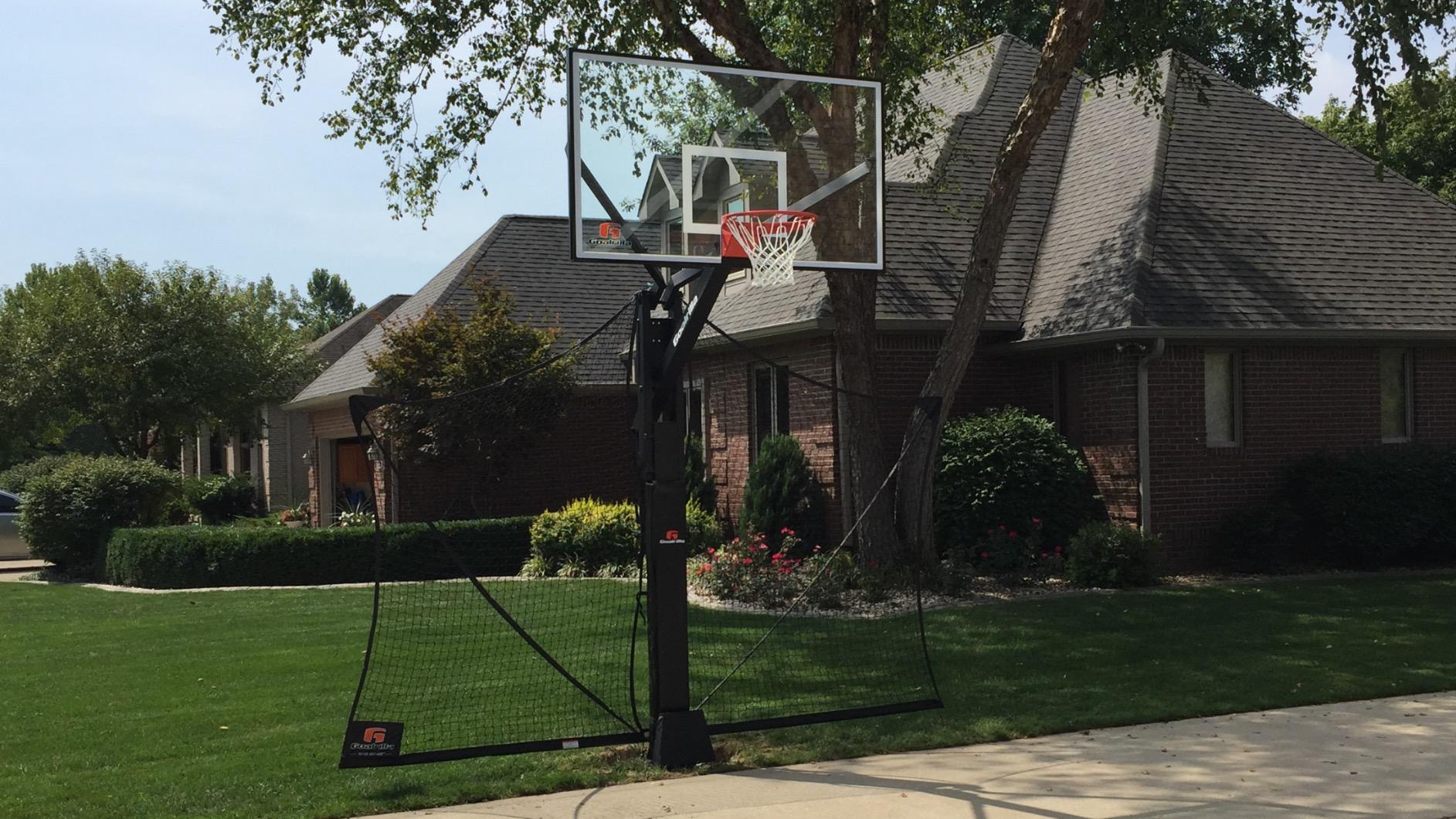 【Sports&Outdoors】Goalrilla FT Series Basketball Hoops with Tempered Glass Basketball Backboard, Black Anodized Frame