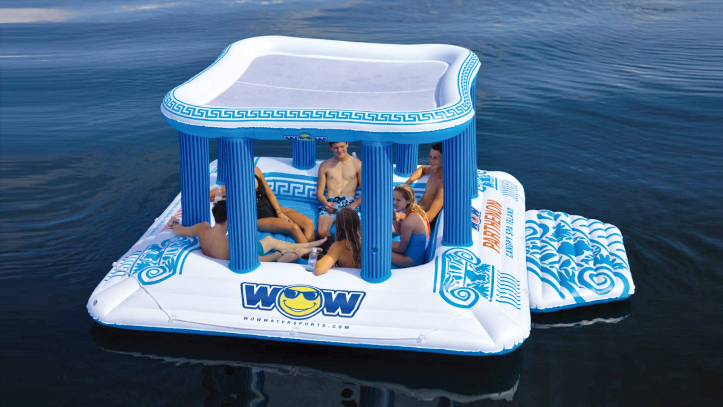 【Sports&Outdoors】World of Watersports Parthenon Canopy Spa Island, 8 Person Inflatable Island