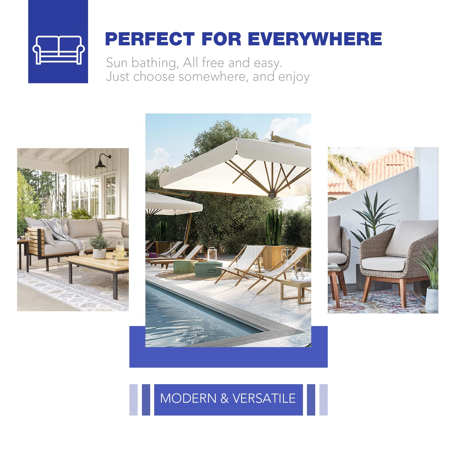 【Furniture】7 Pcs Outdoor Patio Furniture Set, All Weather Grey PE Wicker Rattan Sectional Conversation Set