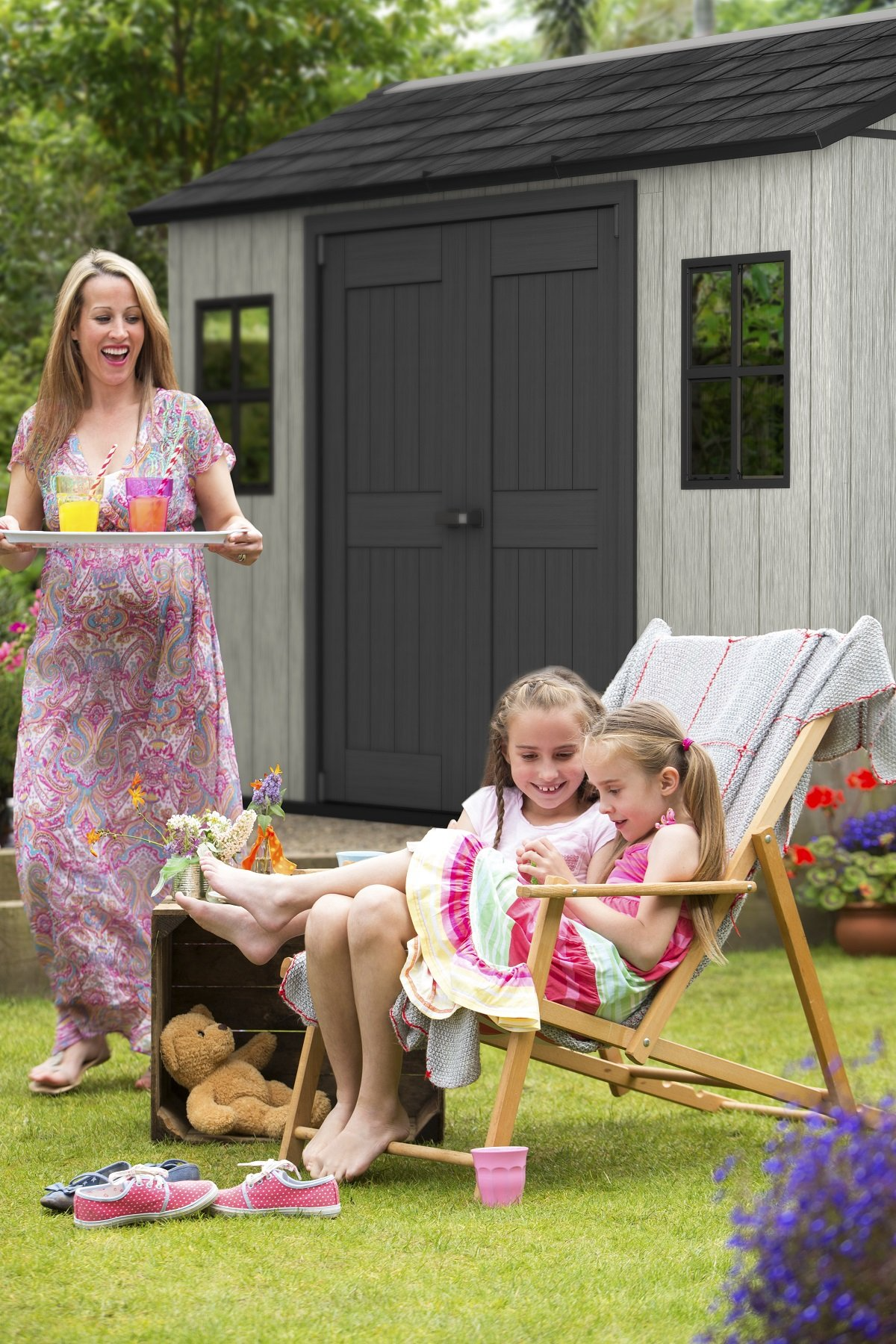 Outdoor Plastic Garden Storage Shed, Grey, 11x7.5 feet