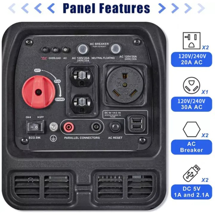 3300W Ultra Quiet Portable Generator, Gas Powered, EPA Compliant