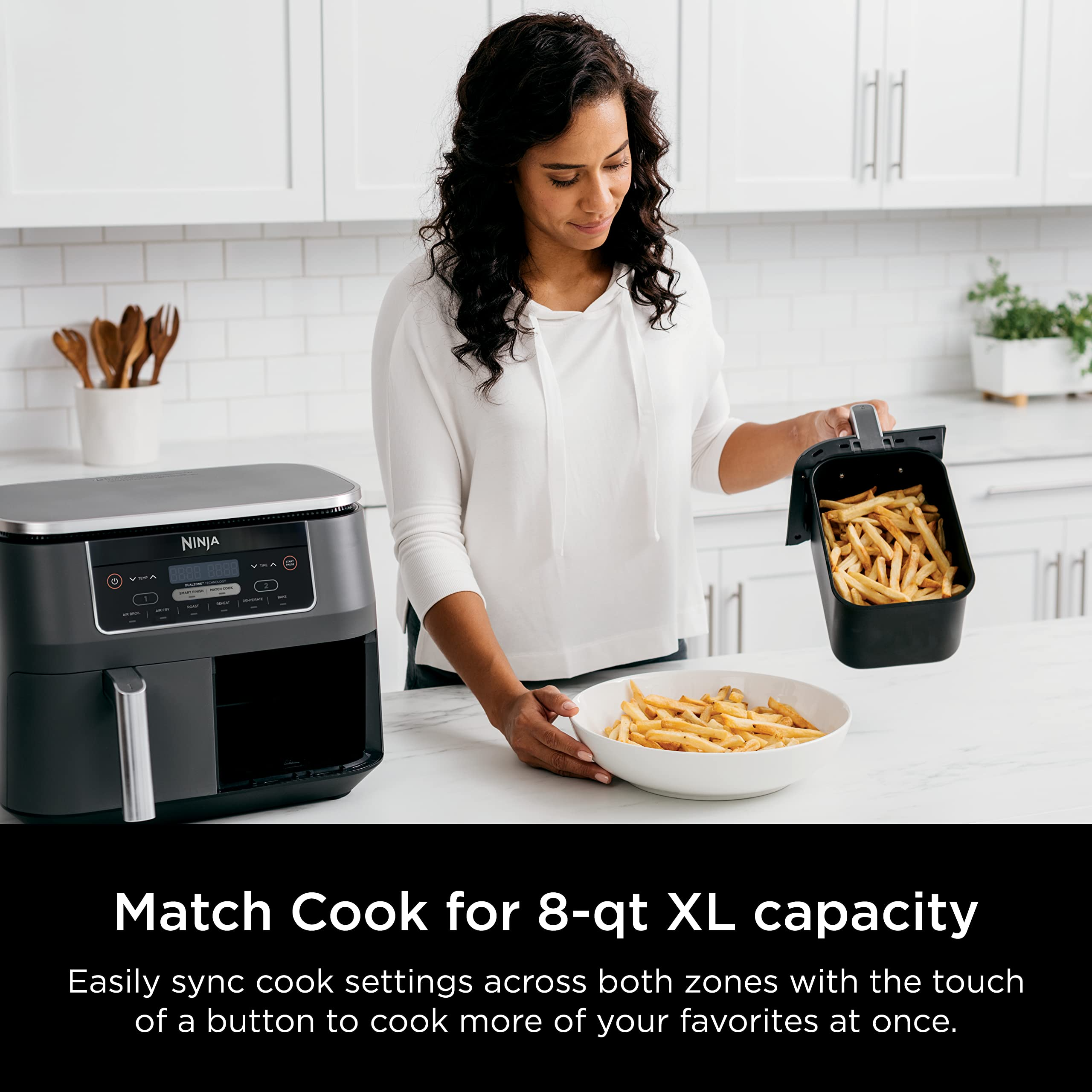 【Electronics】【BS】Ninja DZ201 Foodi 8 Quart 6-in-1 DualZone 2-Basket Air Fryer with 2 Independent Frying Baskets