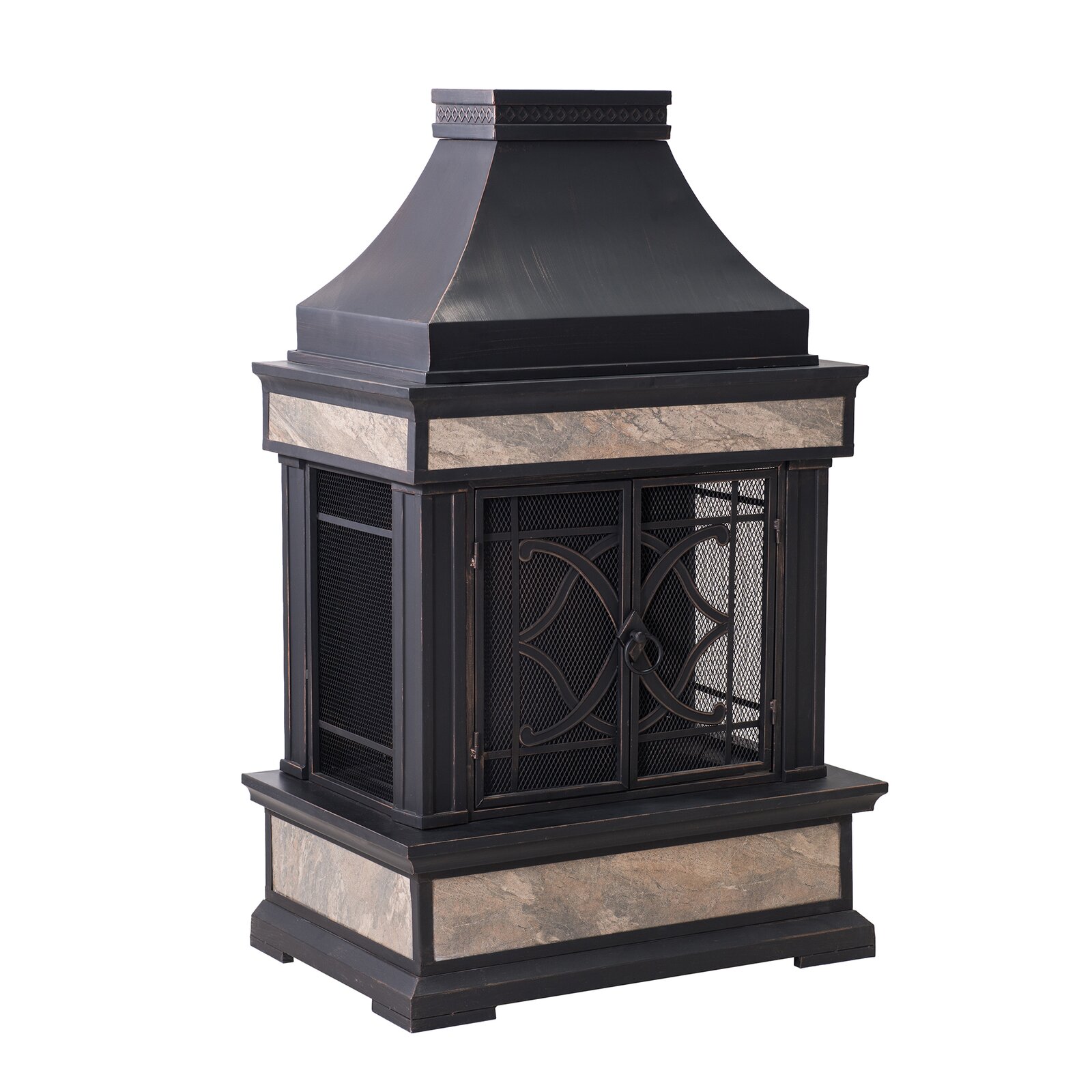 【Sports&Outdoors】Sofie 56.7'' H Wood Burning Outdoor Fireplace