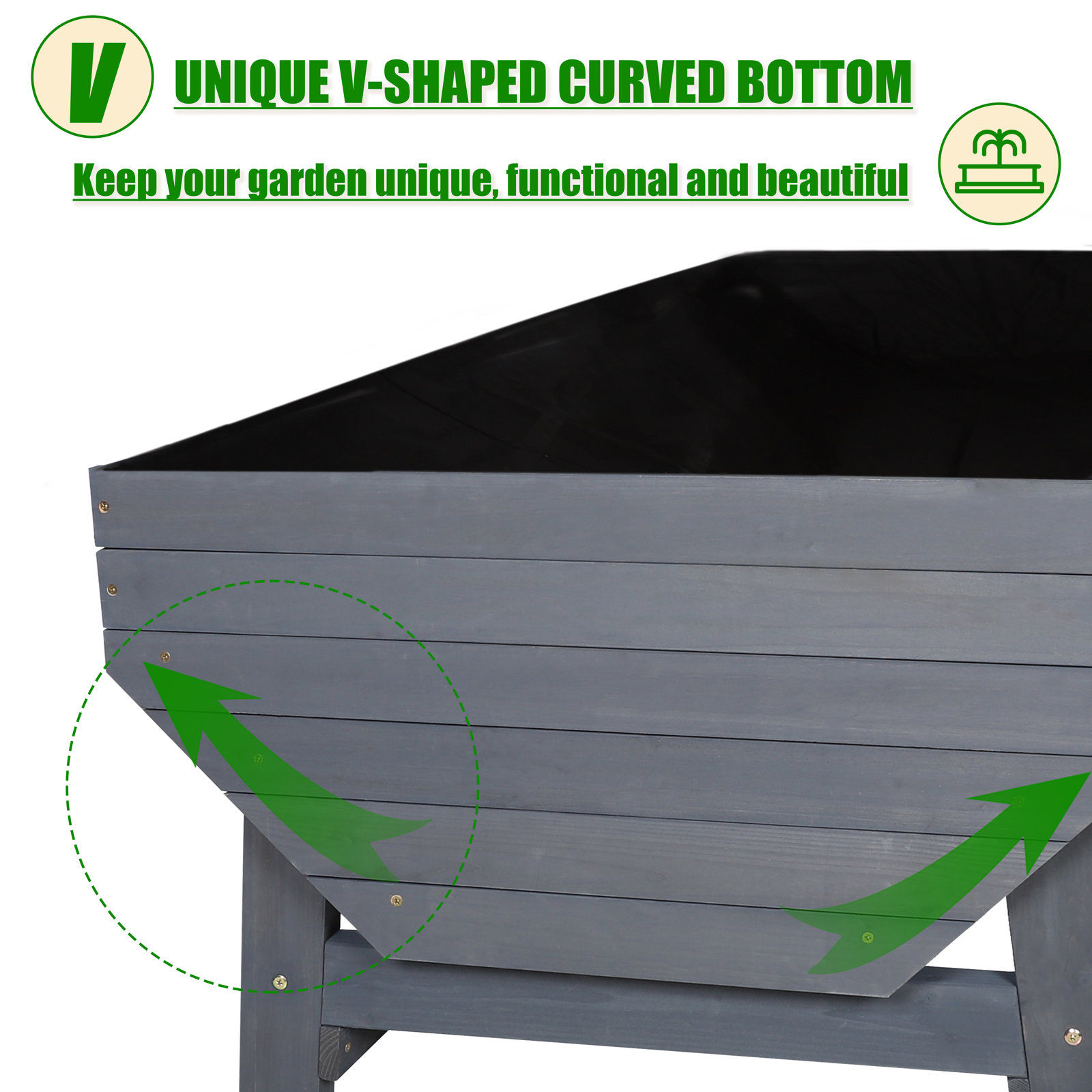 【Home&Garden】Longley Guarani Wood Elevated Planter