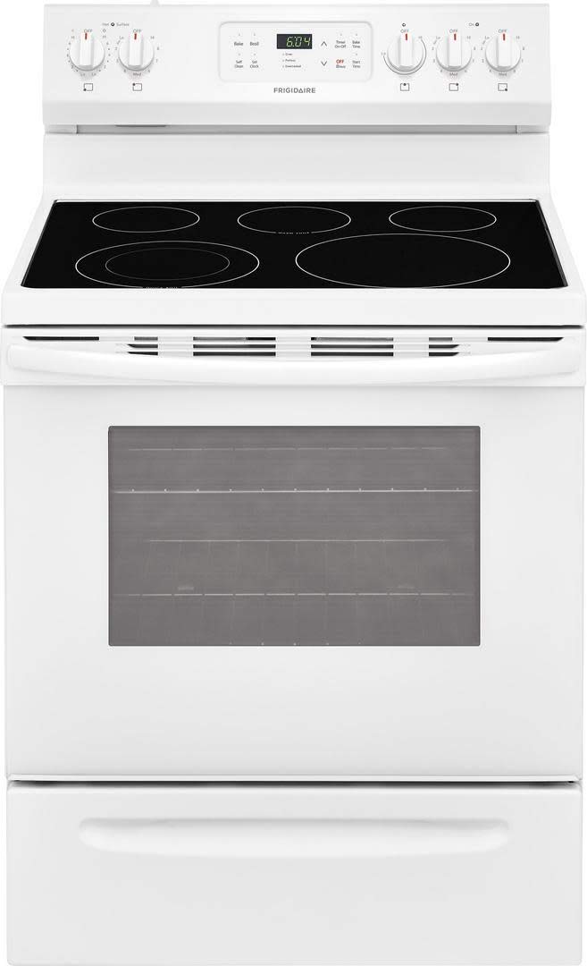 【Appliances】30 Freestanding Electric Range with 5.3 cu. ft. Capacity 2 Oven Racks Storage Drawer 5 Heating Elements