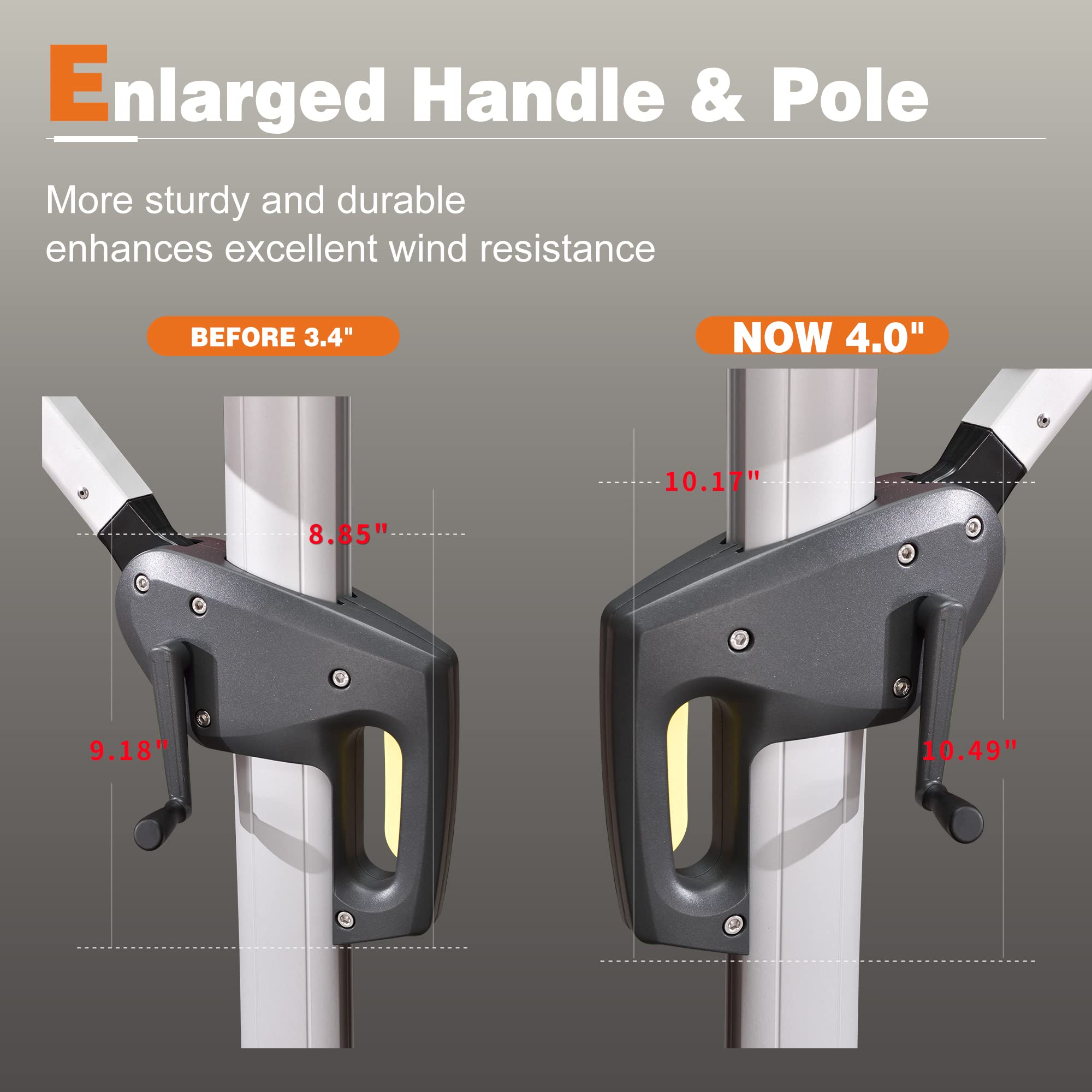 【Home&Garden】13 Ft Double Top Round Deluxe Patio Umbrella Offset Hanging Umbrella Outdoor Garden Umbrella