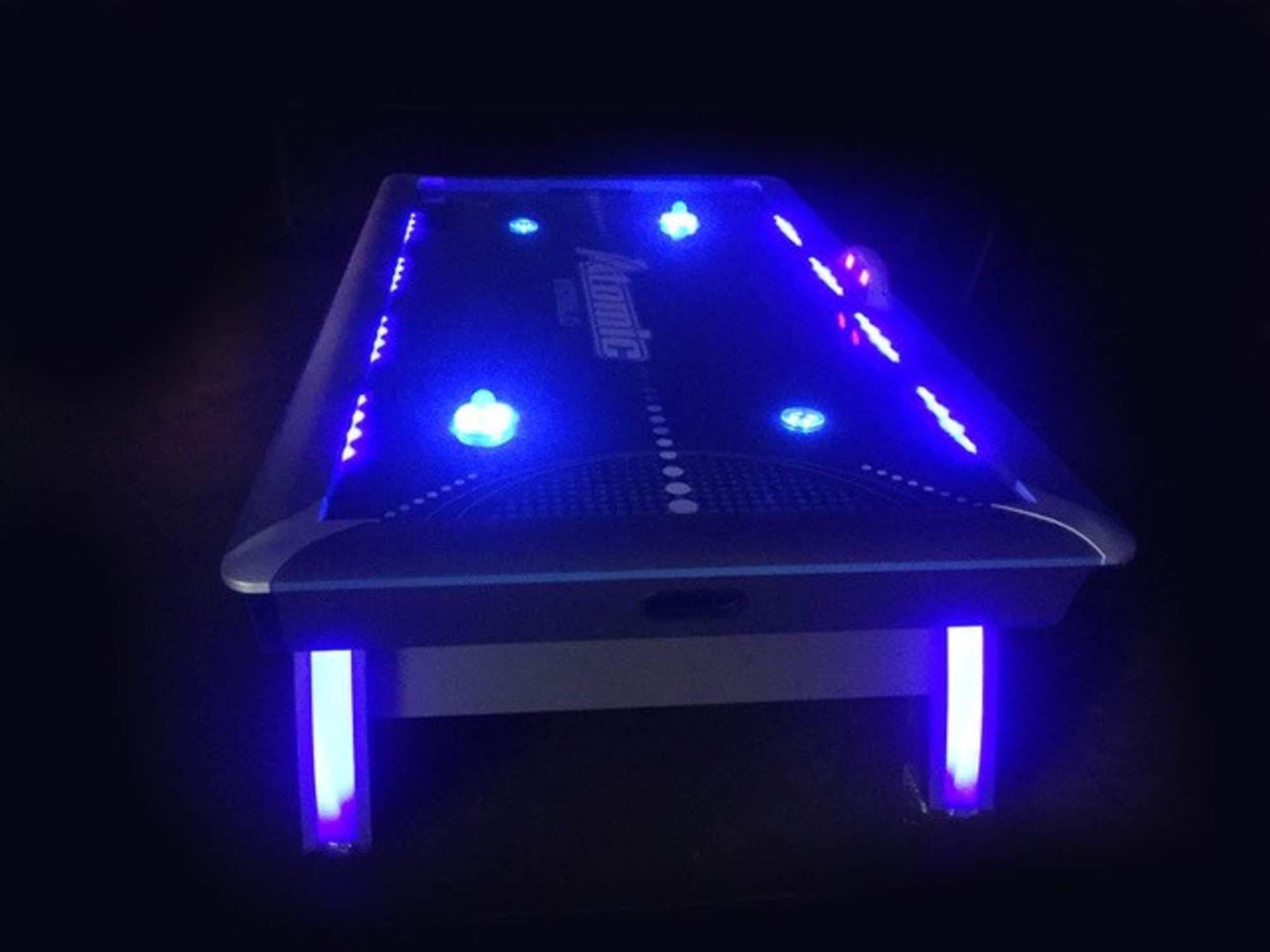 【Sports&Outdoors】7.5 ft LED Light UP Arcade Air Powered Hockey Tables - Includes Light UP Pucks & Pushers