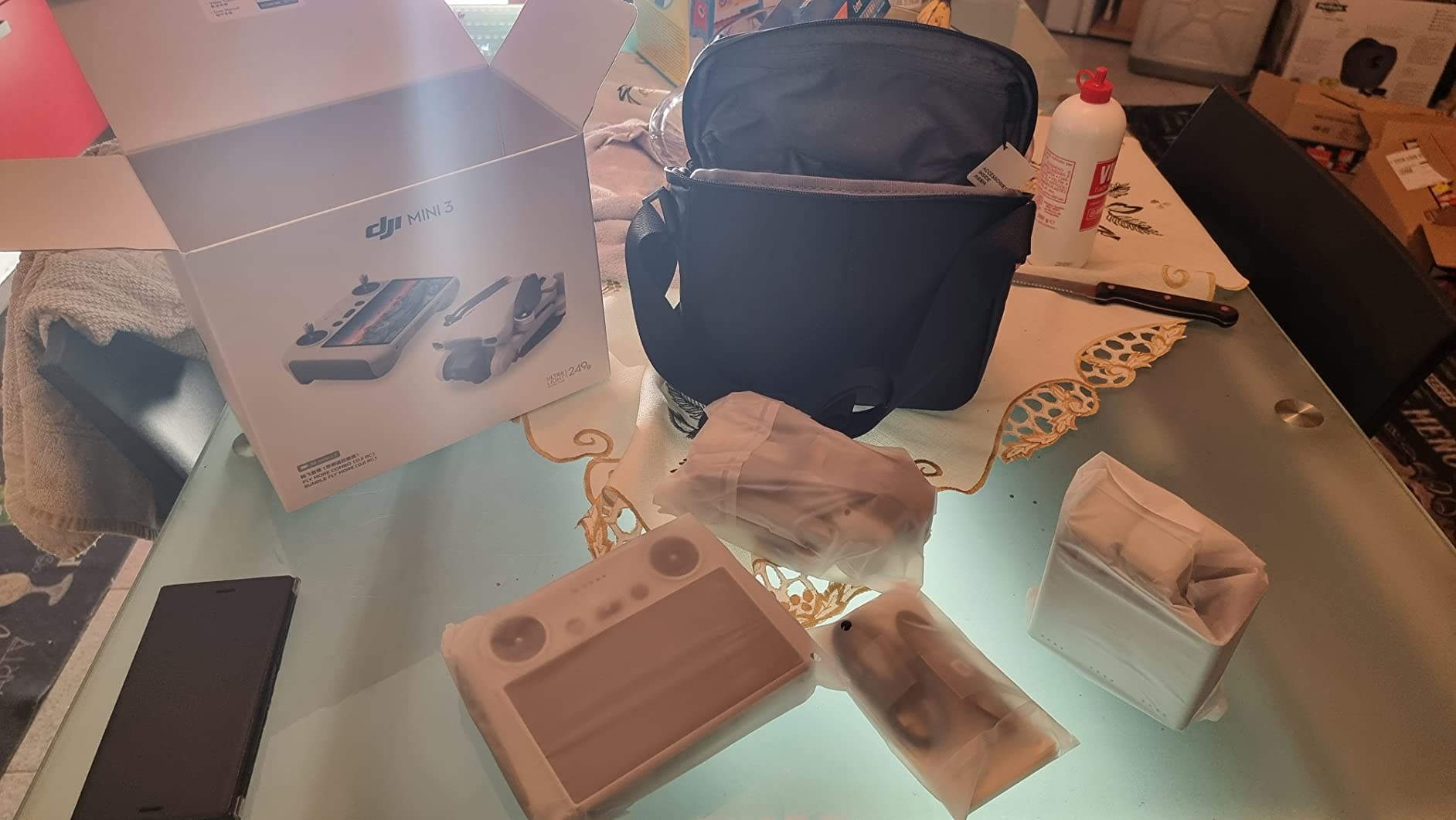 DJI Mini 3 Fly More Combo (DJI RC), Lightweight 3x Mechanical Gimbal Mini Camera Drone with 4K HDR Video, 3 Batteries for 114-min Flight Time, Vertical Shooting, 32800ft (10km) Video Transmission