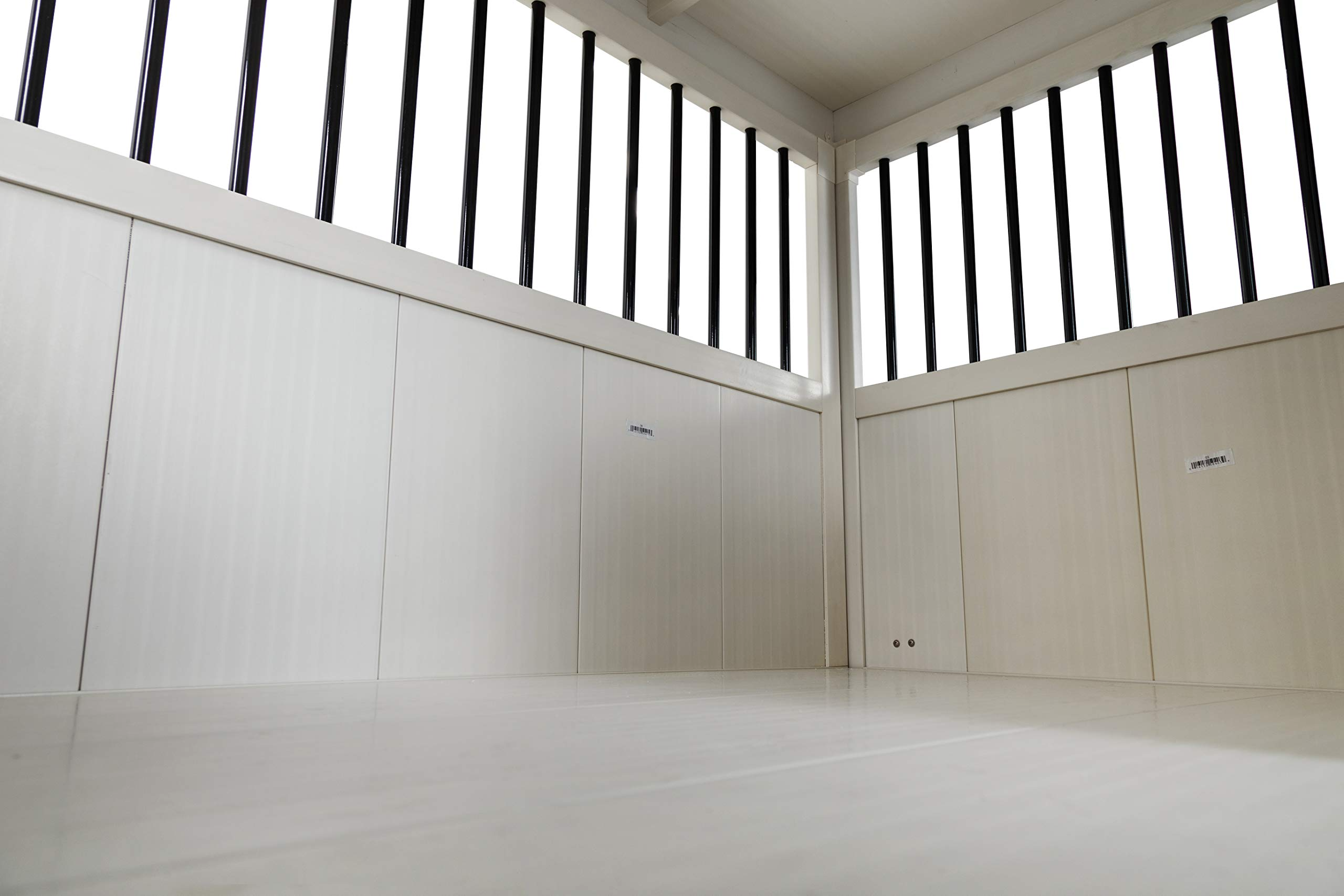 【pet】Homestead Sliding Barn Door Furniture Style Dog Crate - Antique White, Extra Large