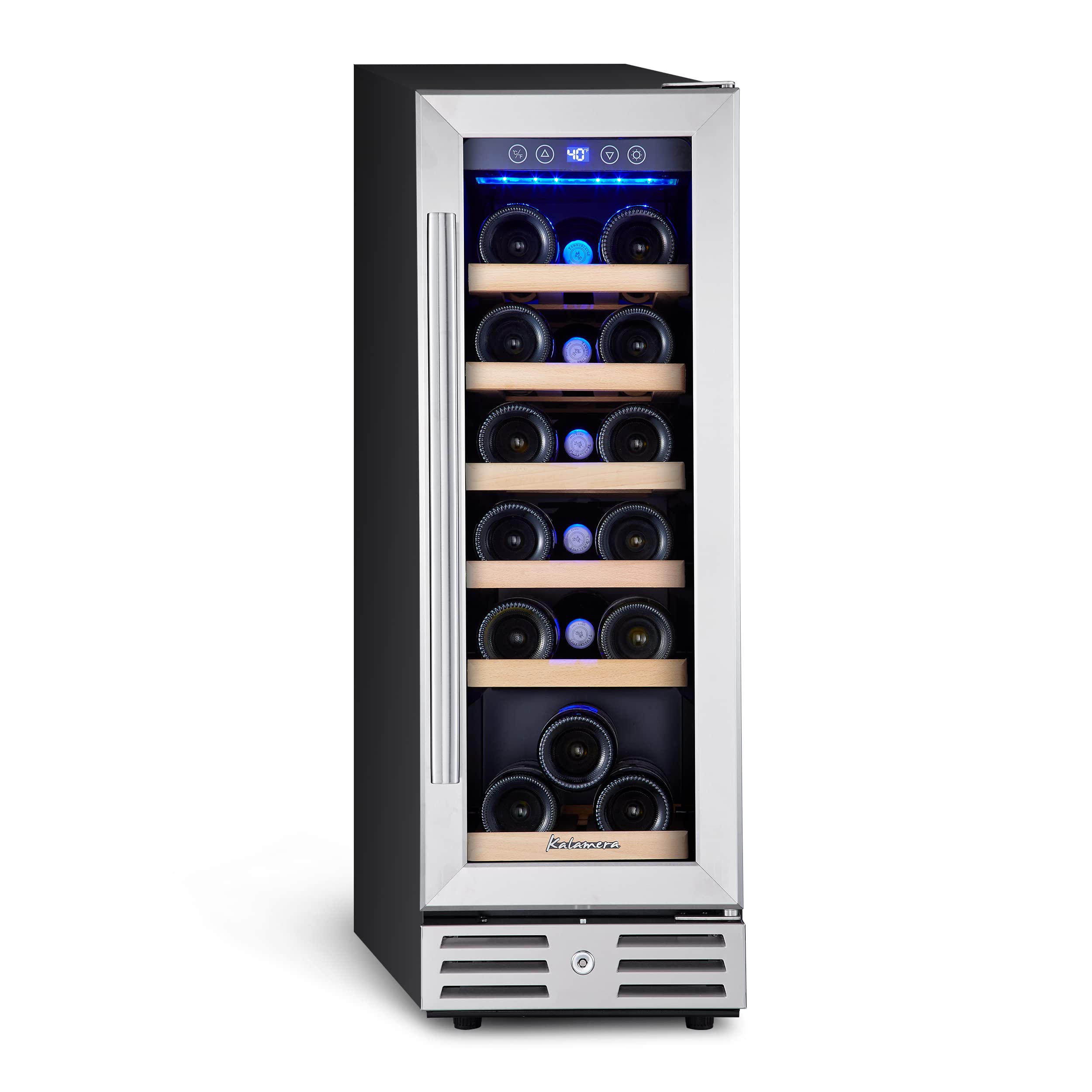 【Appliances】Kalamera 24'' Wine Cooler Refrigerator 46 Bottle Dual Zone Built-in or Freestanding Fridge