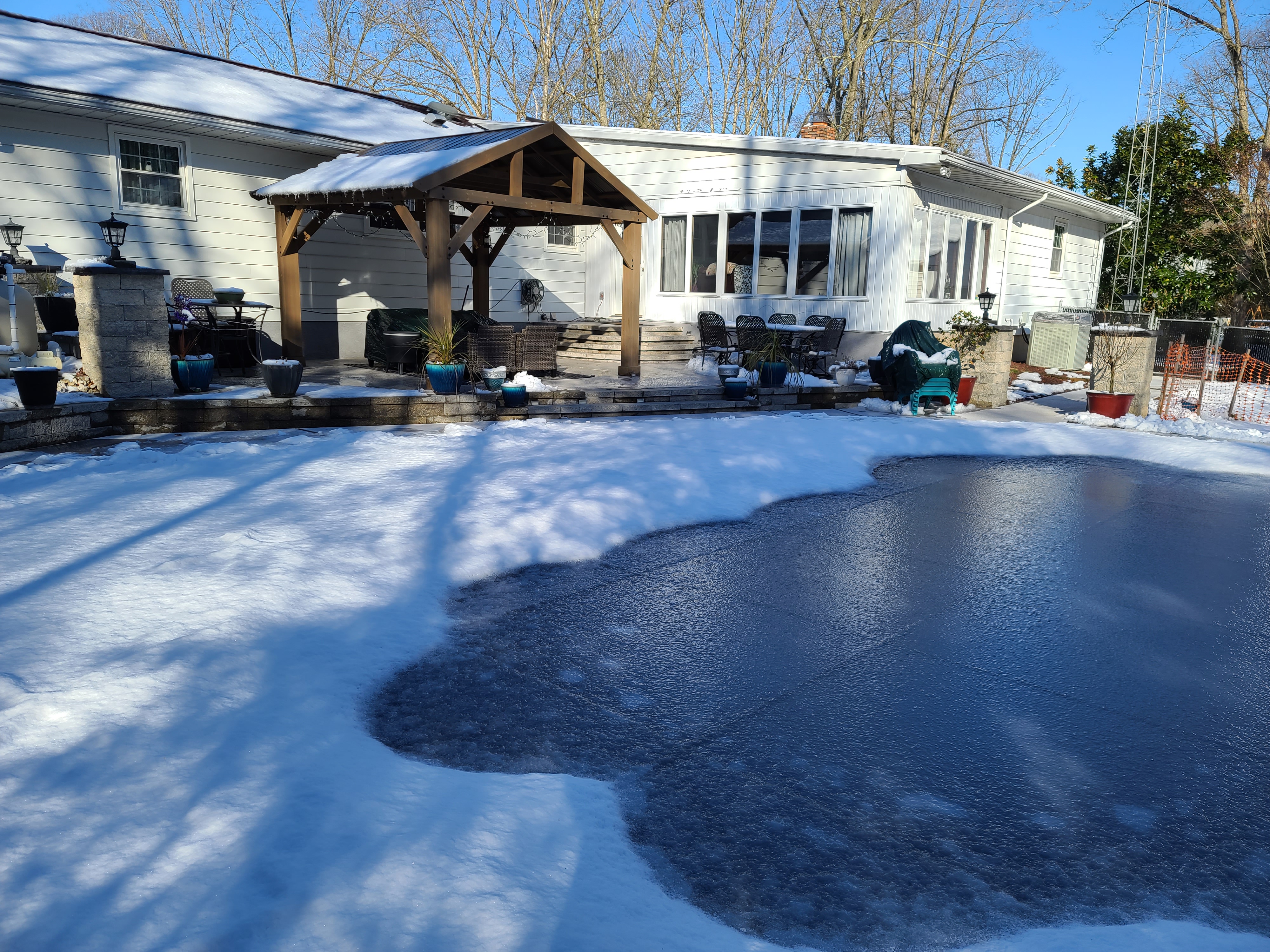 【Gazebo】14x12 Outdoor Pavilion Gazebo, Pre-Stained Premium Cedar Wood & Aluminum