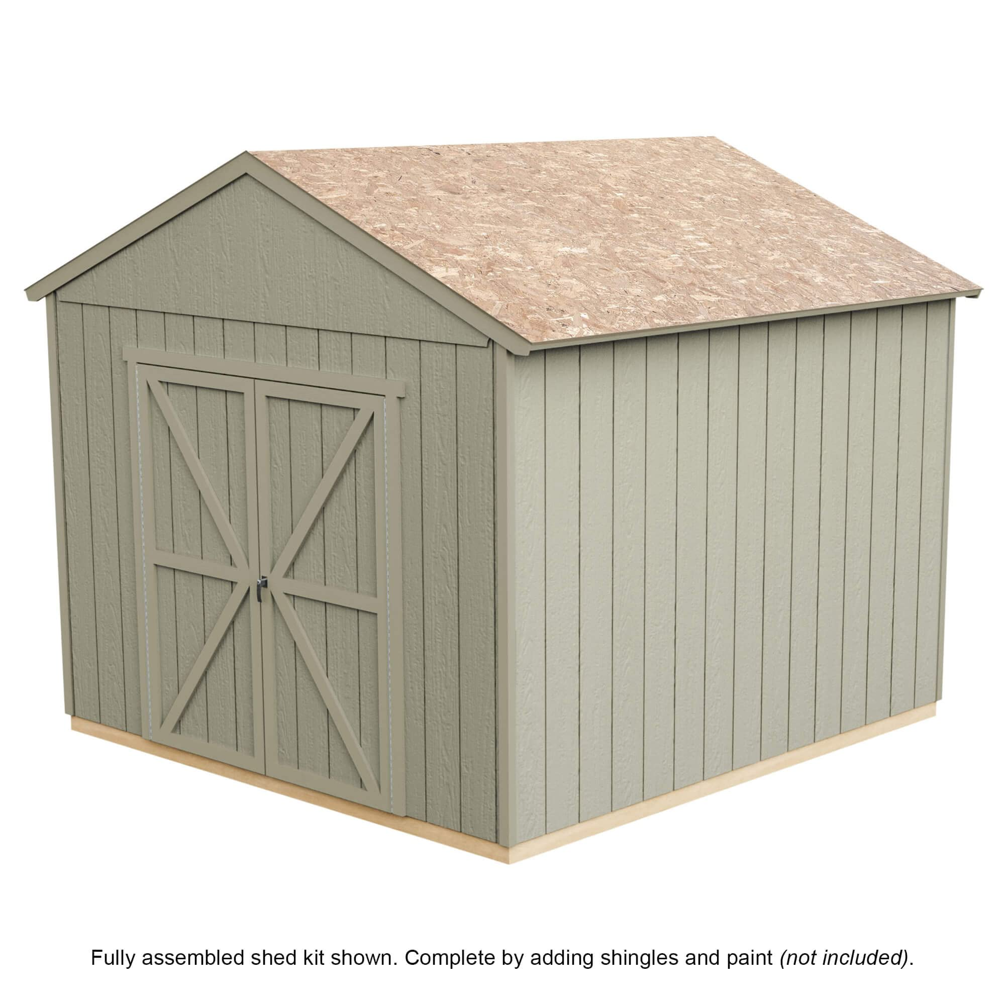 Keter Oakland Waterproof and Corrosion Resistant 12x12 Storage Shed Easy to Install with Floor Grey《NO8》